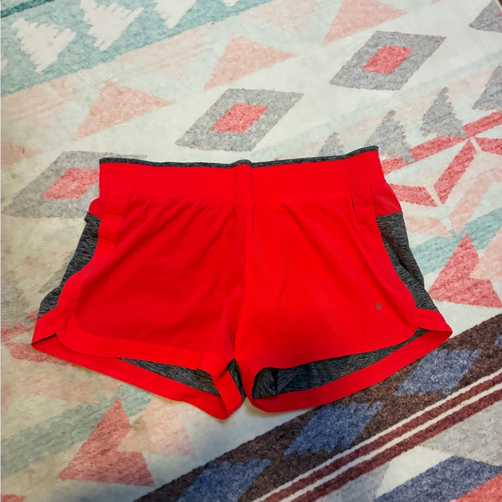 Xersion Women's Vibrant Red and Charcoal Athletic Shorts
